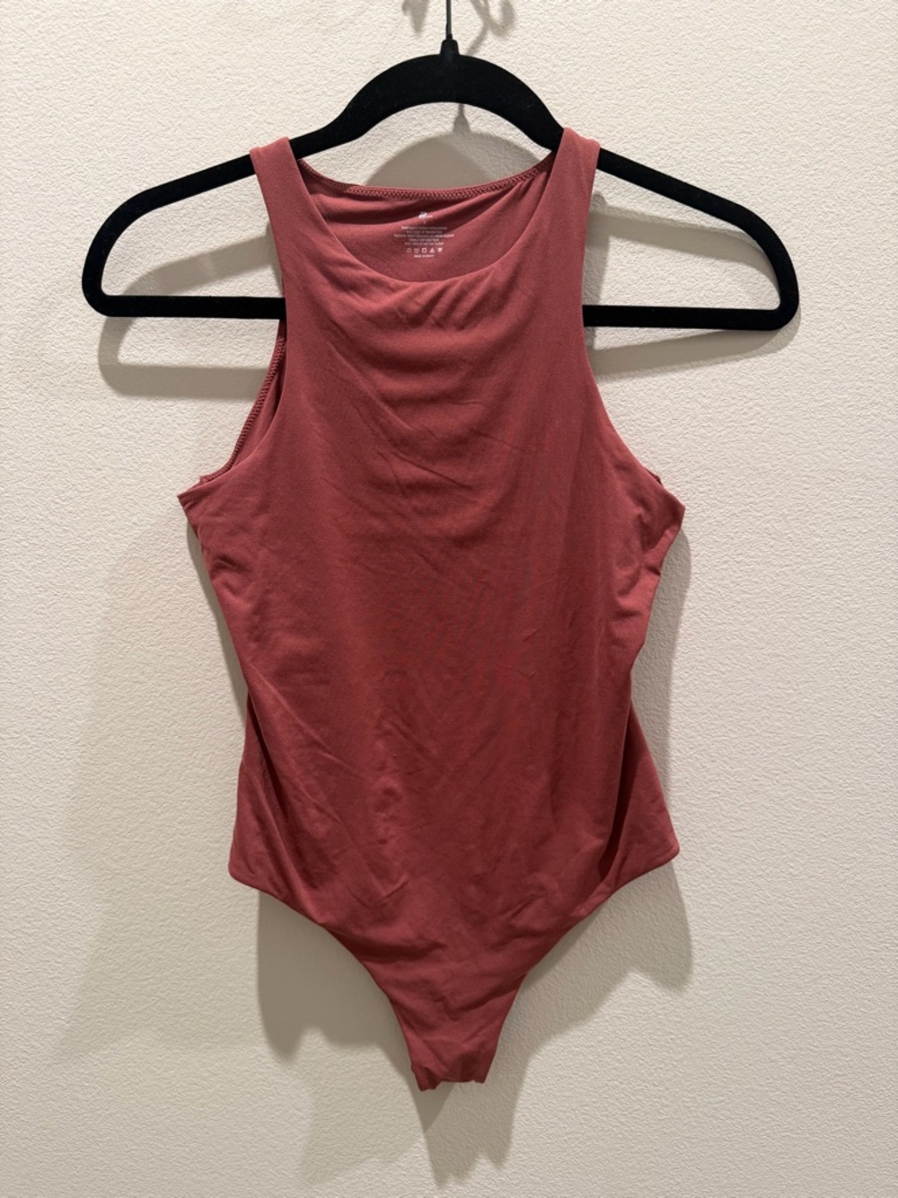 Mauve-Rose Ribbed Tank Bodysuit
